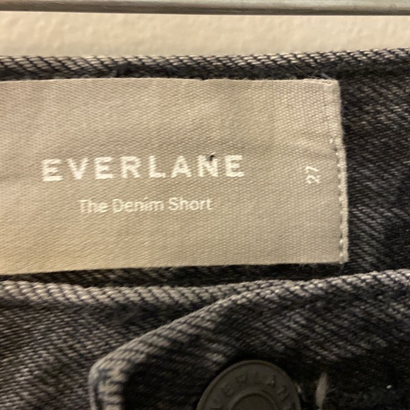 Everlane Black washed The Denim Short High rise jean shorts  size 27 - Picture 5 of 6